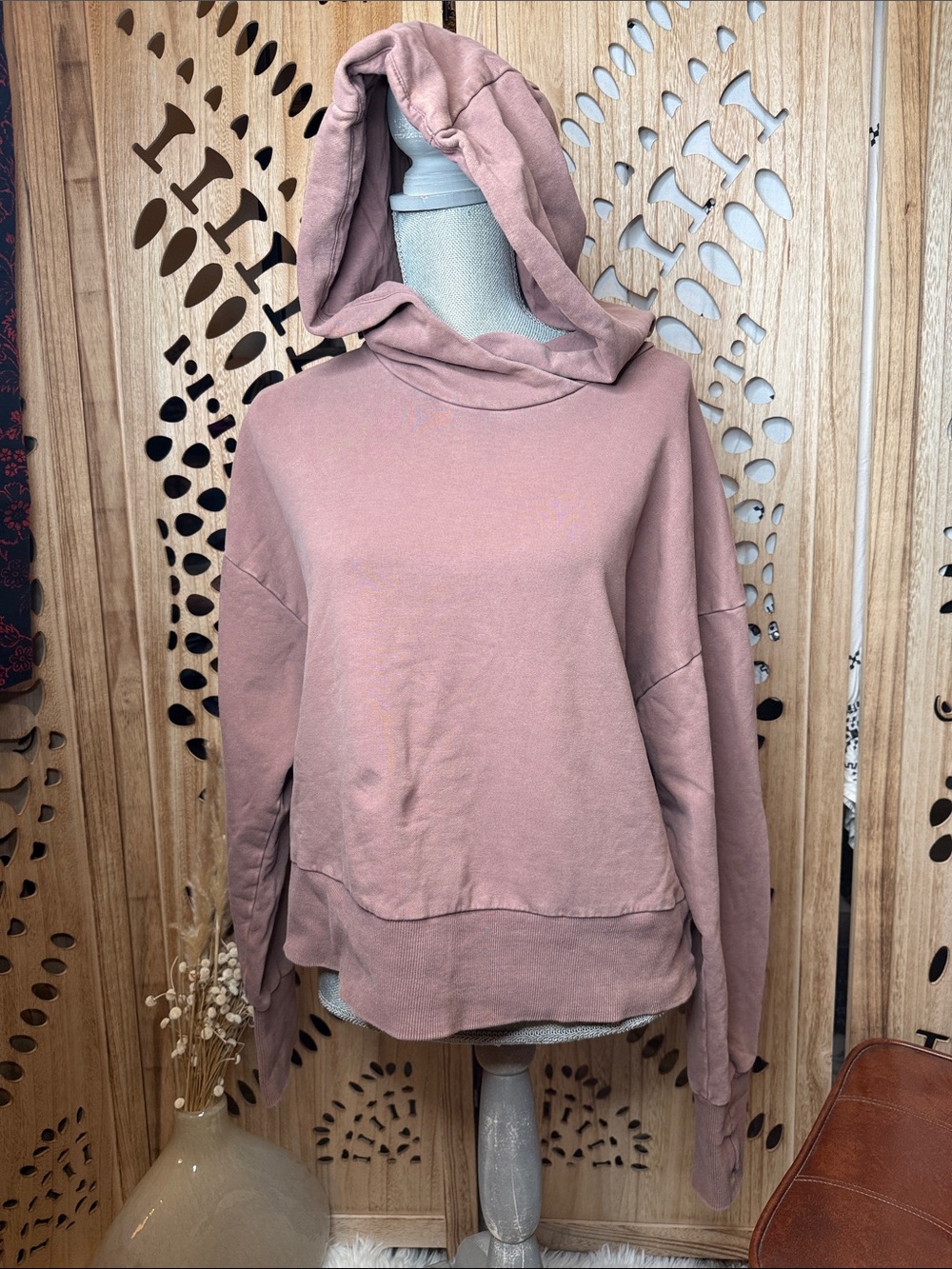 JoyLab Dusty Mauve Hooded Pullover Sweatshirt